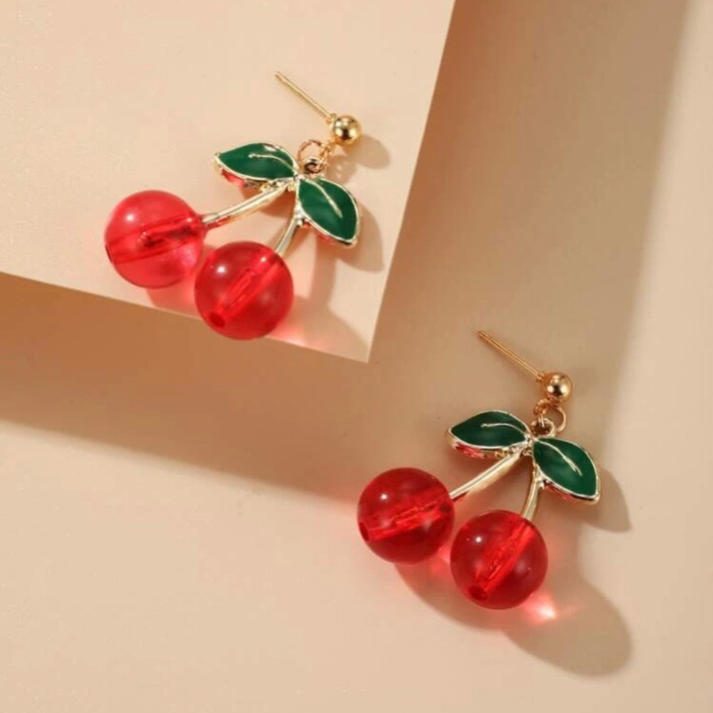 Pink Cherry Post Earrings - Picture 5 of 6